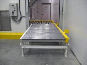 US Systems Power Roller Conveyor for Palletized Bulk Bags